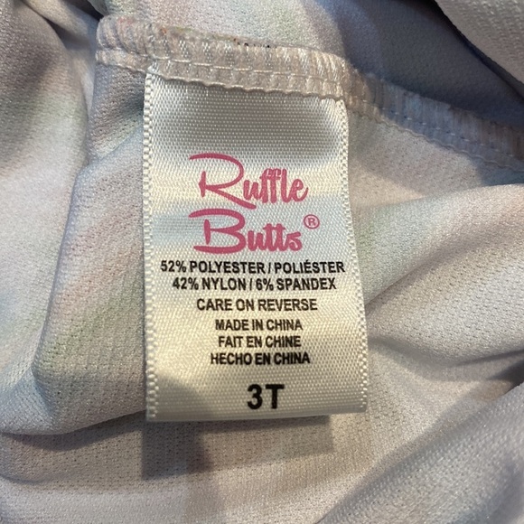 Ruffle Butts toddler Swim Suit size 3T pastel stripes with pink bow - Picture 8 of 8